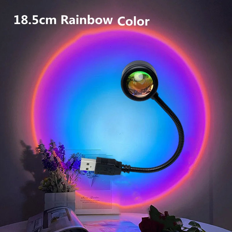 USB Rainbow Sunset Red Projector