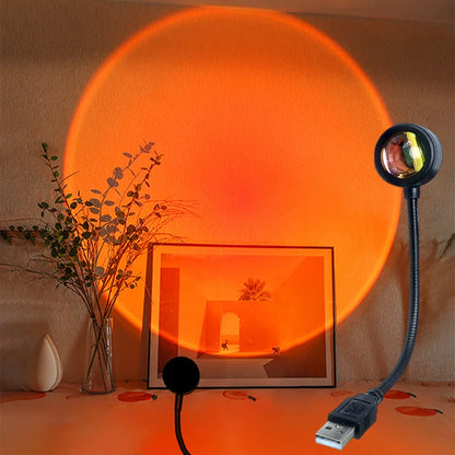 USB Rainbow Sunset Red Projector