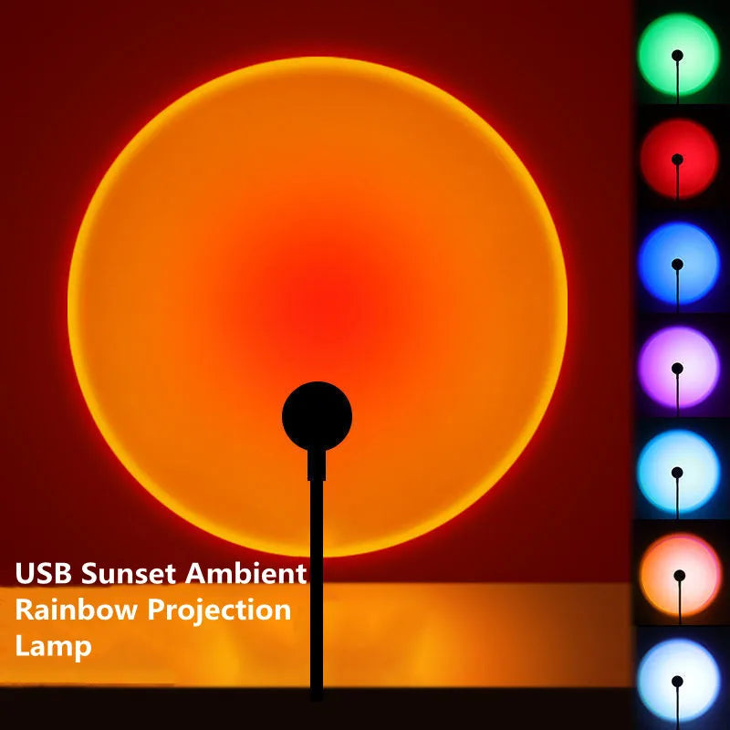 USB Rainbow Sunset Red Projector